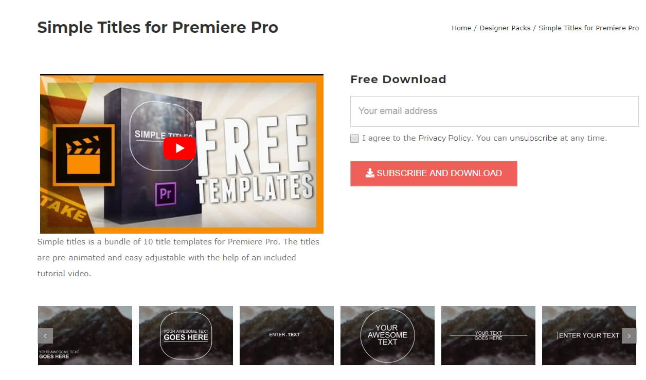 Impact Title Preset Premiere Pro Free Download
